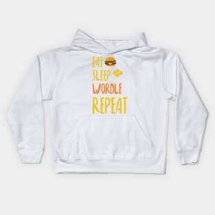 eat sleep wordle repeat Kids Hoodie